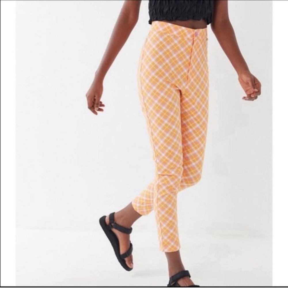 NEW Urban Outfitters Plaid Ingrid High Rise Pinup Pants 4 Spring Striped